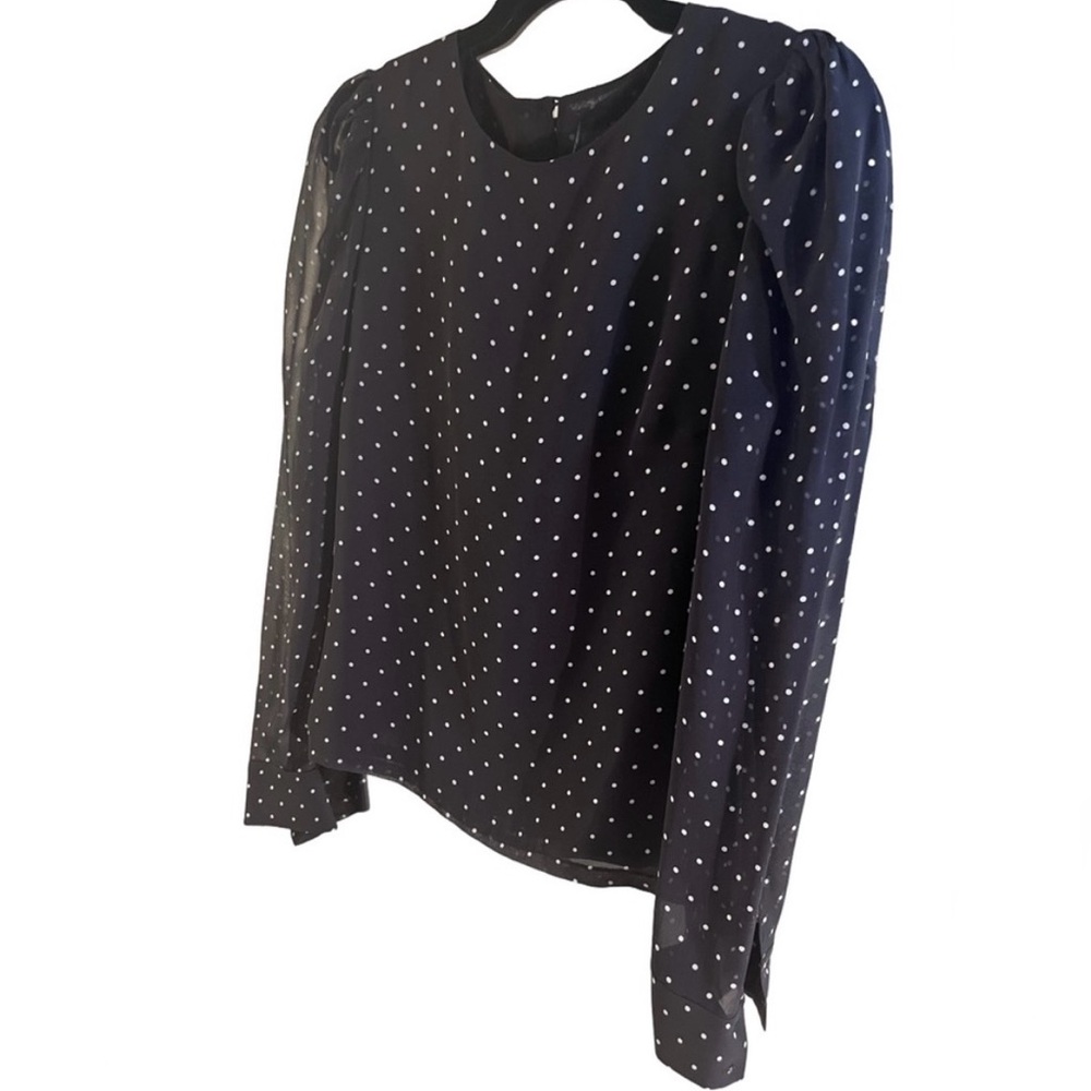 Intermix Polka Dot Black Long Sleeve Blouse. Size M